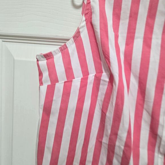 J.Crew Sleeveless Pink White Striped Button-Up Shirt Medium - Picture 7 of 9